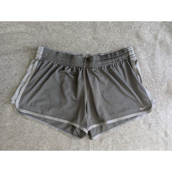 Women's Nike Dri-Fit Run Grey Running Shorts Size Large - Picture 1 of 7
